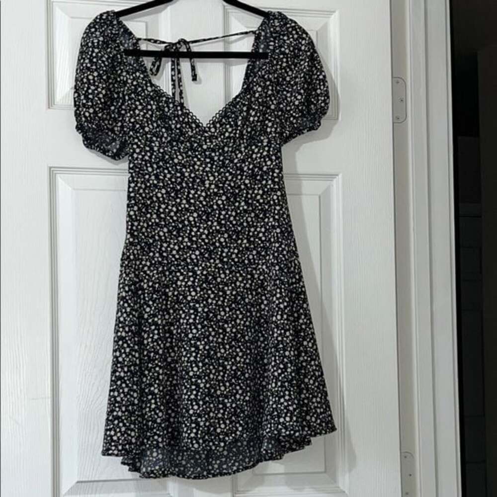 Altar'd State Navy and White Floral Mini Dress